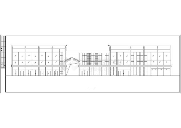 徐州市某临街3900平米3层框架结构商用综合楼建筑设计CAD图纸-图二