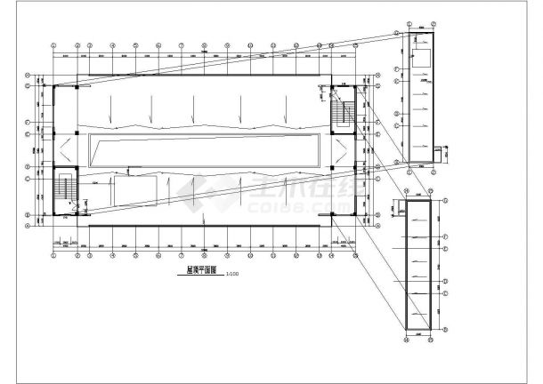 成都某步行街7500平米5层框架结构商业综合楼平立面设计CAD图纸-图二