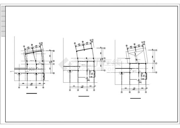 厦门市某步行街6900平米6层框架结构商业综合楼建筑设计CAD图纸-图二