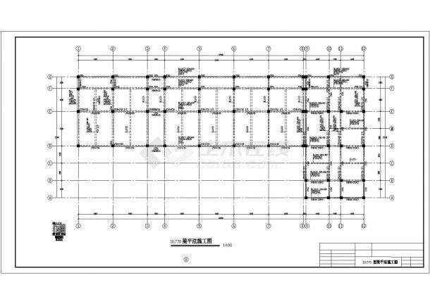 福州市某社区幼儿园2400平米4层框架教学楼全套结构设计CAD图纸-图一