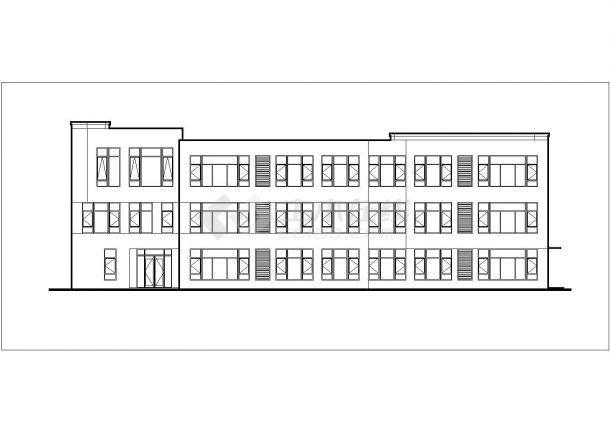 常州某社区幼儿园1900平米左右3层框混教学楼CAD建筑设计图纸-图二