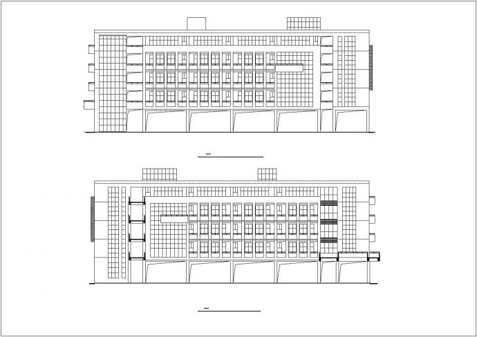 包头市某中学6900平米五层框架结构教学了平立剖面CAD设计图纸_图1