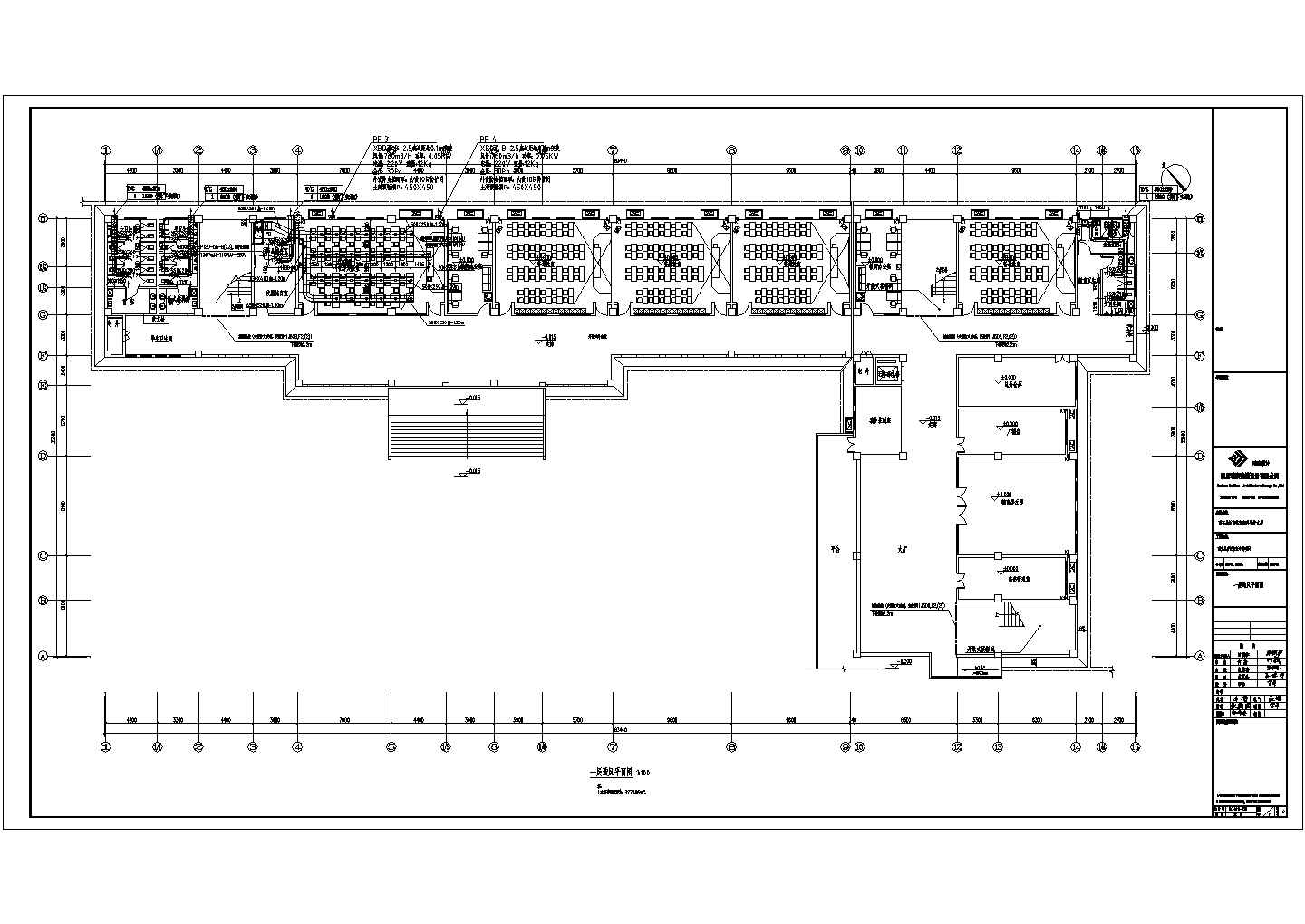 扬州某学校6100平米五层框架教学楼暖通系统CAD设计图纸