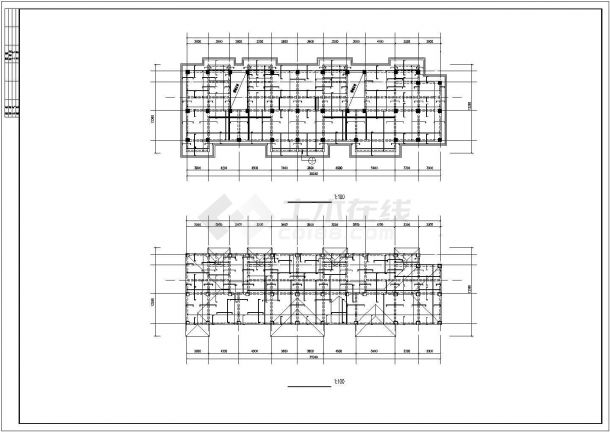 台州市某企业家属院2800平米5层框混住宅楼全套结构设计CAD图纸-图二