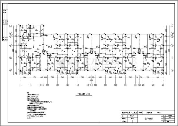 黄冈市熙兰花园小区4100平米7层框混住宅楼全套结构设计CAD图纸-图一