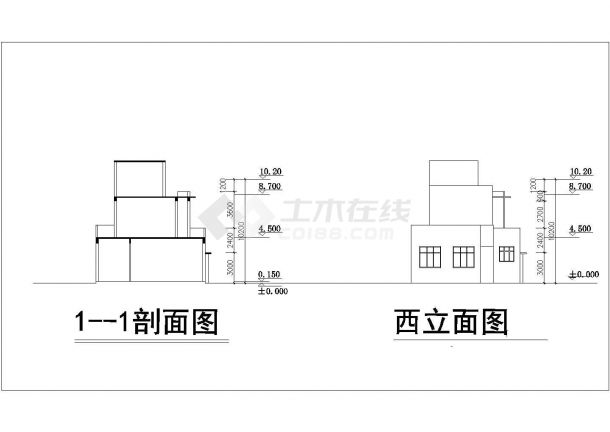 岱山某商铺及办公楼结构设计全套CAD图（含效果图）-图一