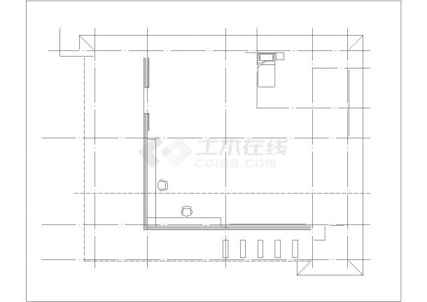 北京某市政单位60平米单层砖混结构门卫室CAD建筑设计图纸-图一