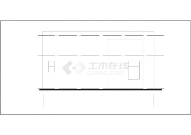 北京某市政单位60平米单层砖混结构门卫室CAD建筑设计图纸-图二