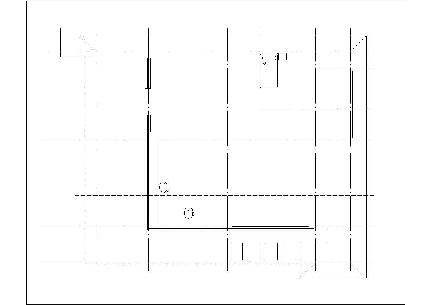 北京某市政单位60平米单层砖混结构门卫室CAD建筑设计图纸