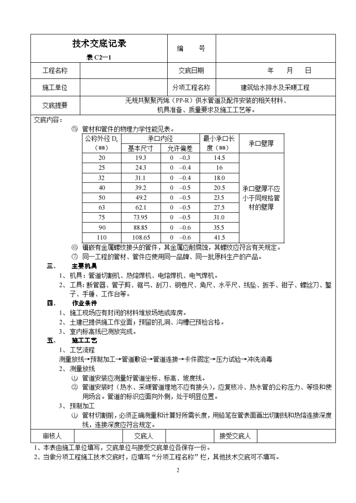 建筑给水排水及采暖工程技术交底-图二