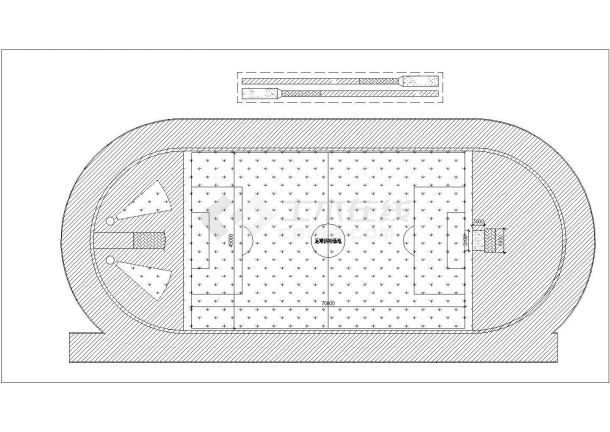 金华市某职业学院300米塑胶运动场全套CAD施工设计图纸-图二