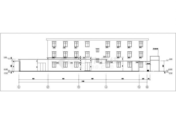 广州某社区幼儿园240平米3层框混教学楼办公楼CAD建筑设计图纸-图一