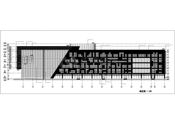 东莞市某高校1.1万平米5层框架图书馆CAD全套建筑设计图纸-图一