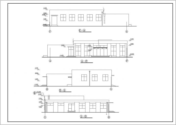 武汉市某工厂410平米单层砖混职工餐厅CAD建筑设计图纸_图1