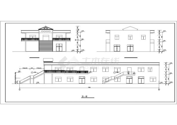 湖州市某职业学院2600平米2层框架学生食堂CAD建筑设计图纸-图二