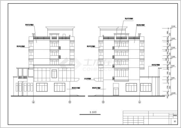 太仓市2800平米五层框架老年人文化中心CAD建筑设计图纸（含天面层）-图二