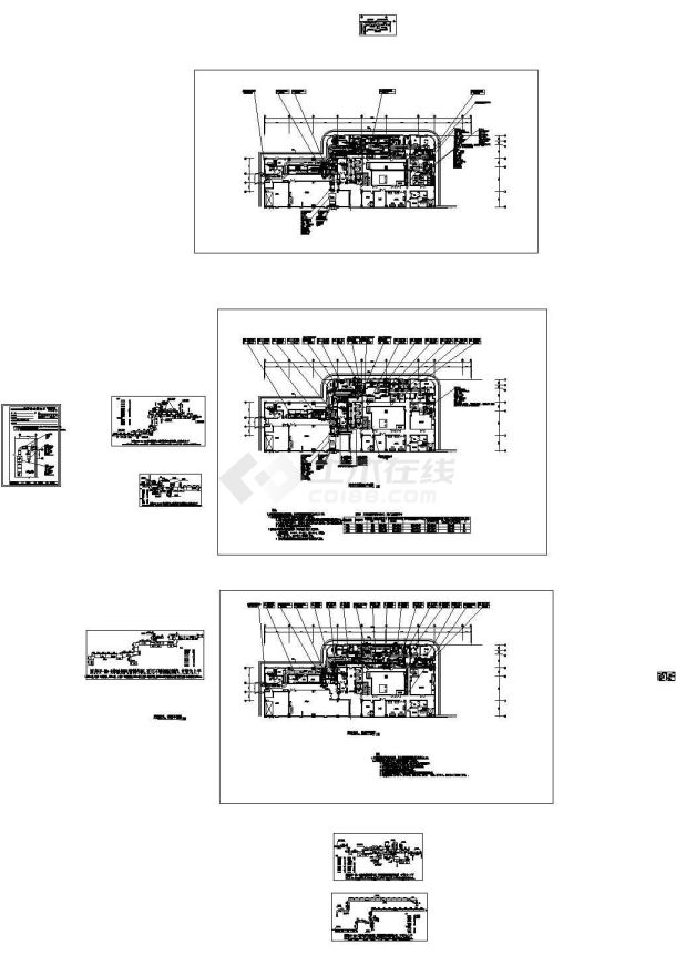 酒店、健身中心、厨房通风空调设计CAD图纸-图一