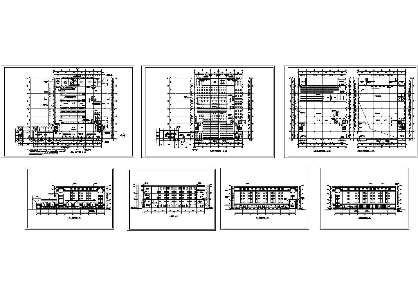 某地大型工业厂区房屋建筑设计方案详细施工平立剖CAD图纸