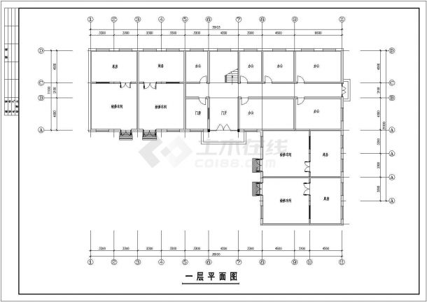 厂房设计_某地工业区厂房及办公联建筑设计方案详细施工CAD图纸-图二