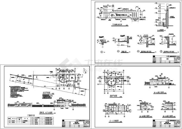 厂房设计_某地区厂房大门建筑设计方案详细施工CAD图纸-图一