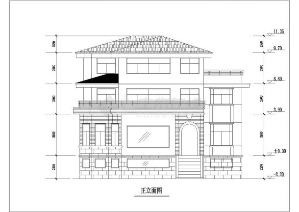 某地区月亮湾别墅建筑结构设计方案详细施工CAD图纸-图二