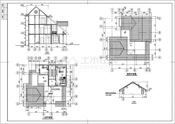 某地区山庄别墅建筑结构设计方案详细施工CAD图纸-图二
