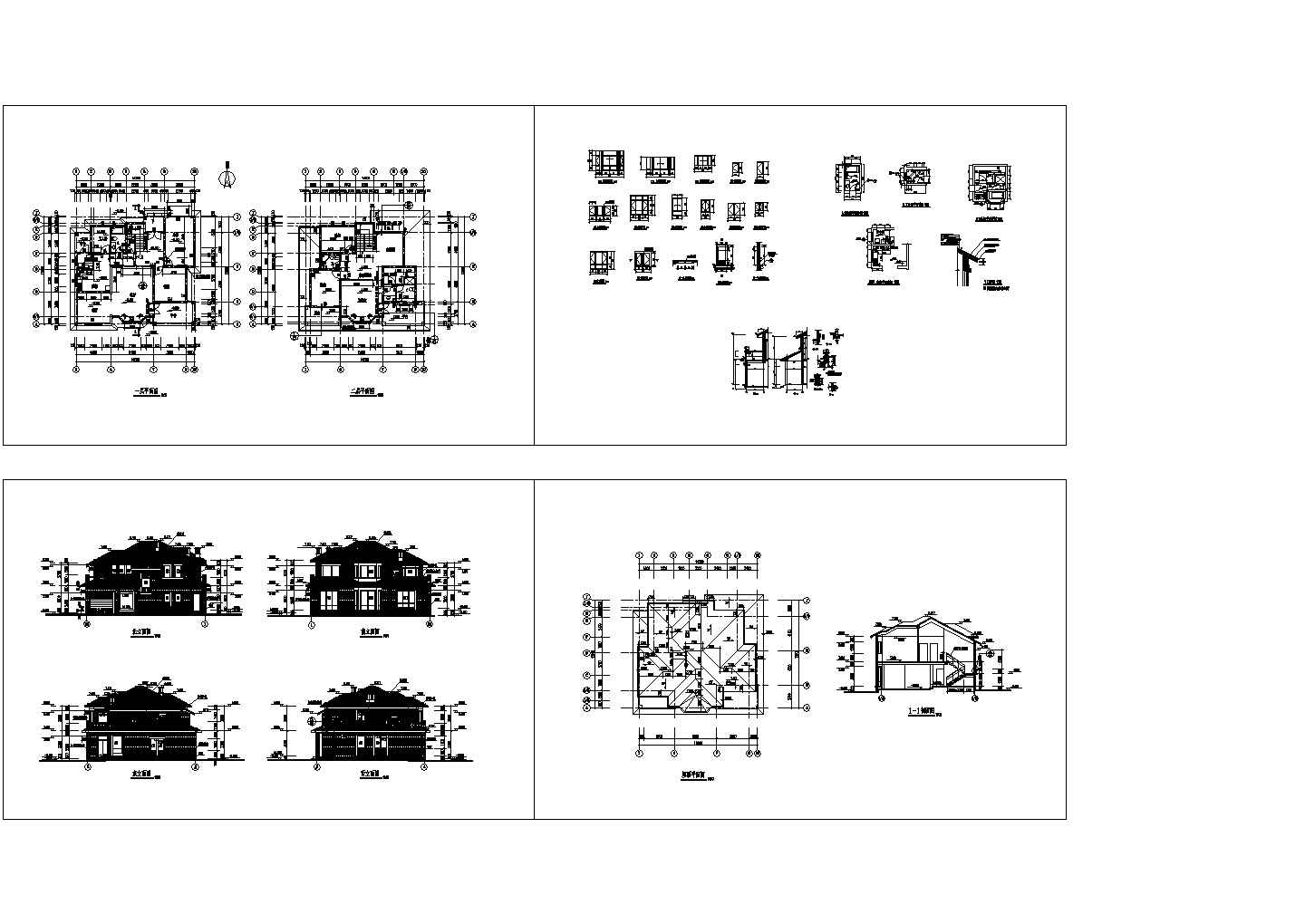 某地区西郊区别墅建筑结构设计方案详细施工CAD图纸