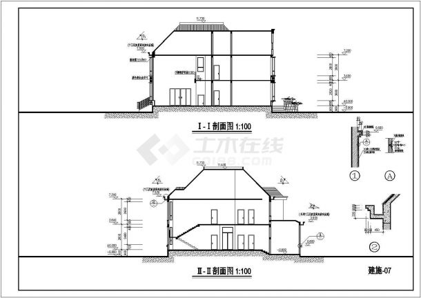 某地区一套高级别墅建筑结构设计方案详细施工CAD图纸-图二