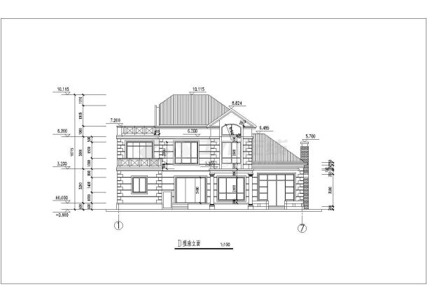 某市区现代小别墅建筑详细设计方案施工CAD图纸-图二