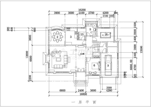 某市区经典高级小区小型别墅建筑详细设计方案施工CAD图纸-图二