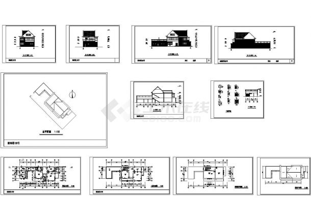 某市区高档小型别墅建筑全套详细设计方案施工CAD图纸-图一