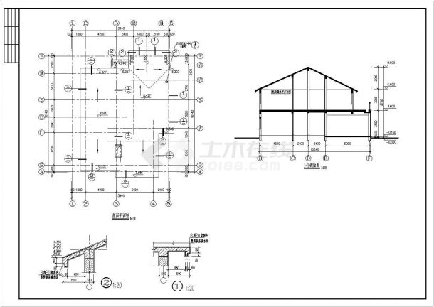 某地区经典小别墅建筑详细设计方案施工全套CAD图纸-图二