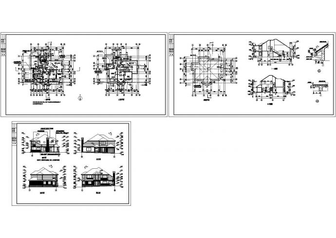 某地区现代乡村度假别墅建筑详细设计方案施工CAD图纸_图1