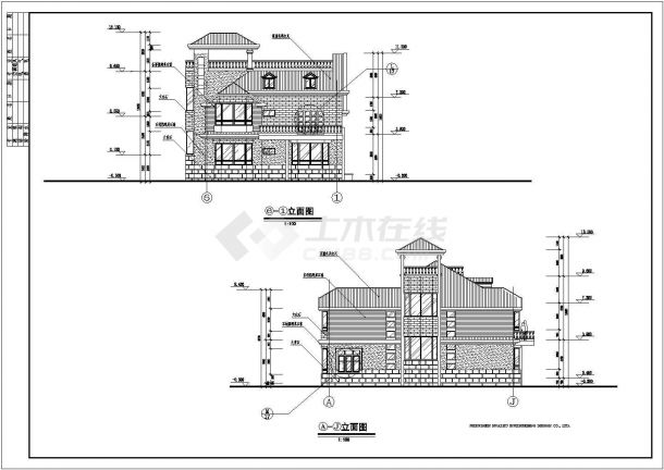 某地区总队南山别墅建筑详细设计方案施工CAD图纸-图二