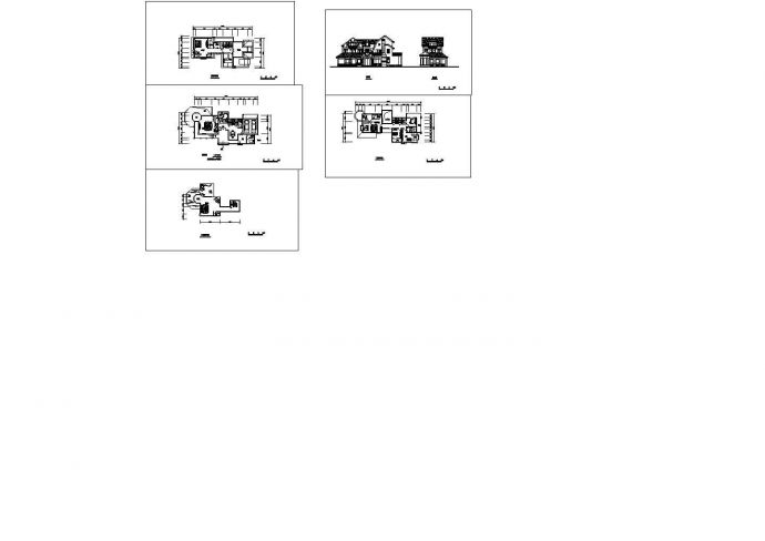 某小型别墅经典户型建筑设计图纸（共5张）_图1