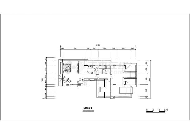 某小型别墅经典户型建筑设计图纸（共5张）-图二