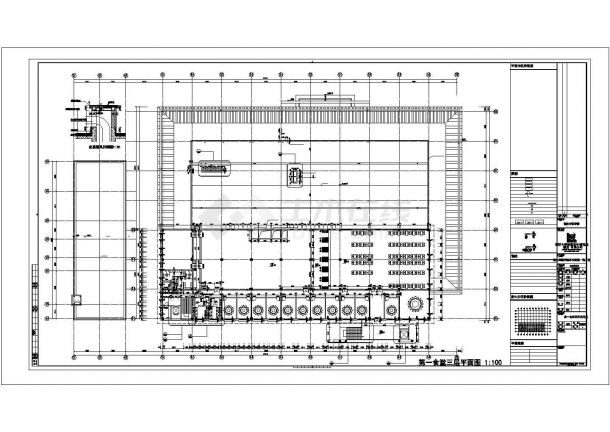 洛阳市某职业技术学院3层框架结构学生餐厅CAD建筑设计图纸-图二