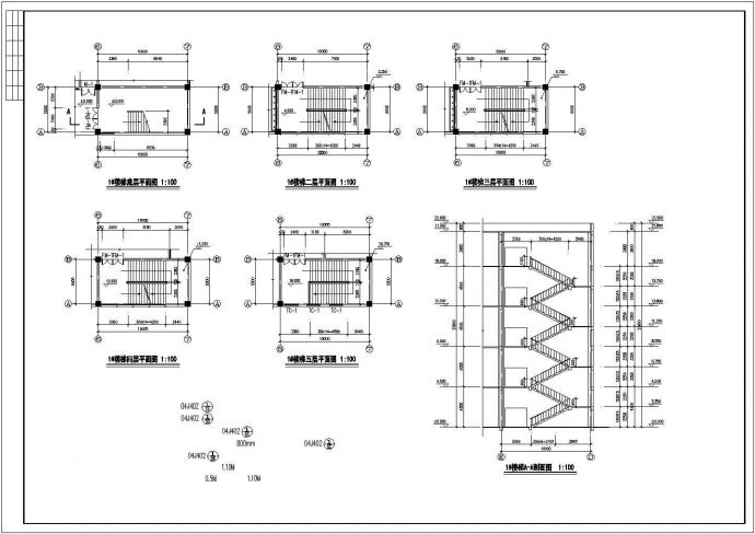 郑州某高校1.2万平米五层框架学生食堂全套CAD建筑设计图纸_图1