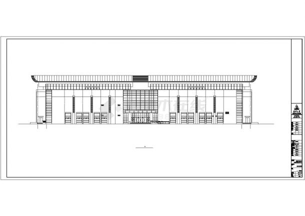 北京体育学院7100平米2层钢框架训练馆全套CAD建筑设计图纸-图二