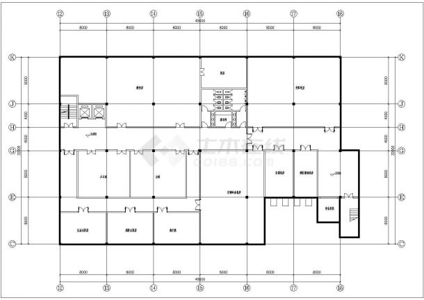 天津市某民宿酒店650平米单层会议中心CAD建筑设计图纸-图一