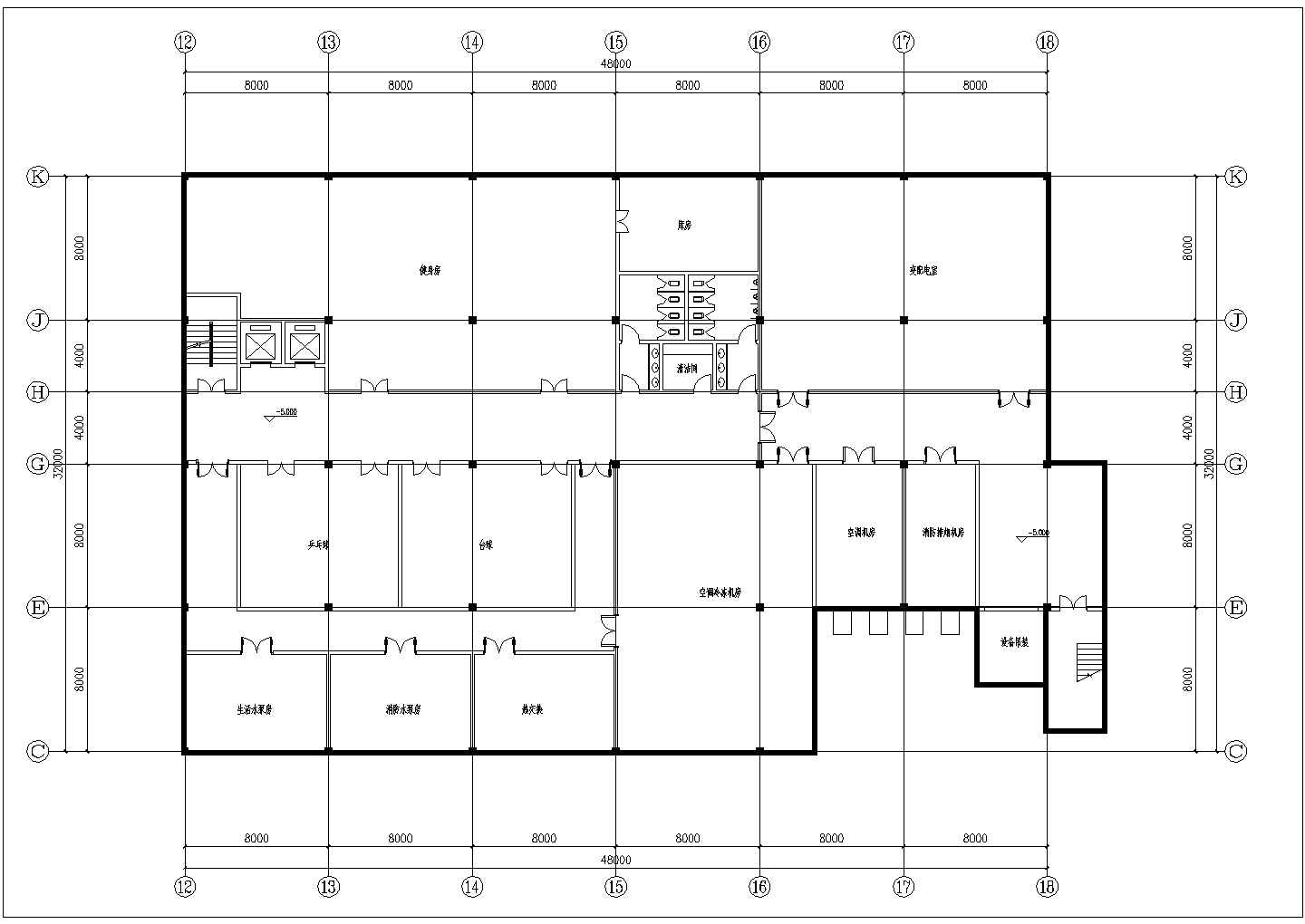 天津市某民宿酒店650平米单层会议中心CAD建筑设计图纸