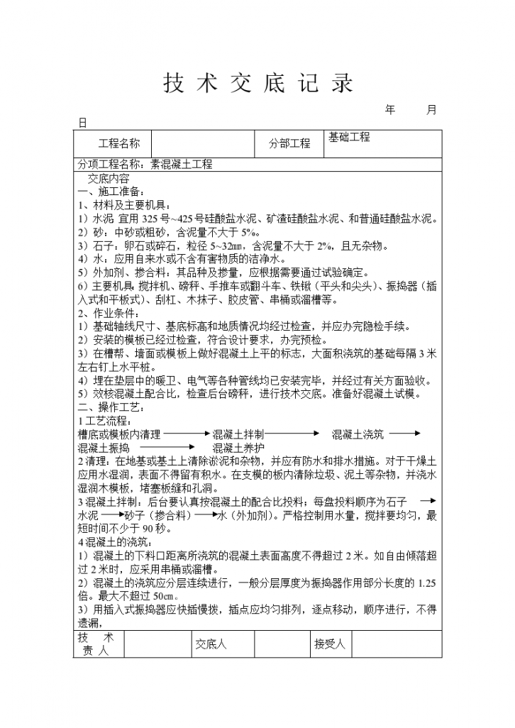 素混凝土工程实施技术交底-图一