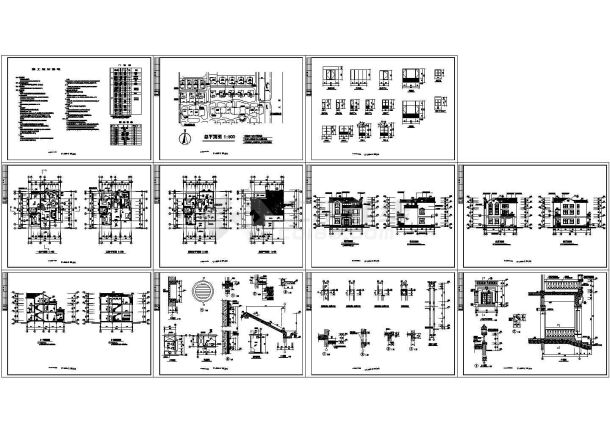 某地区大型私人别墅建筑详细设计方案施工CAD图纸-图一