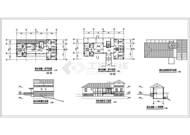 某地区经典度假商务别墅建筑详细设计方案施工CAD图纸-图一
