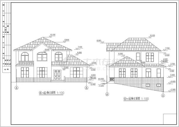 某地区经典山区小别墅住宅建筑详细设计方案施工CAD图纸-图二