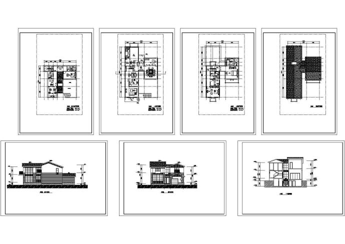 某经典现代小别墅建筑详细设计方案施工全套CAD图纸_图1
