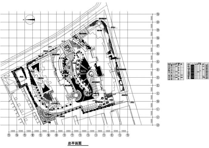 苏州某高档园林式小区内部绿化种植平面设计CAD图纸_图1