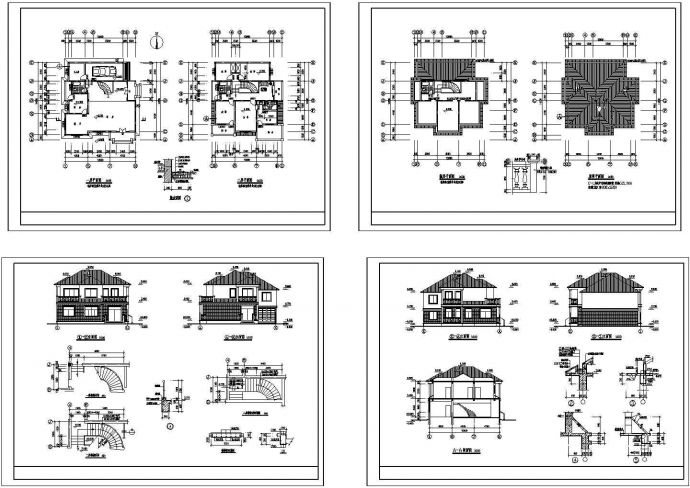 某经典现代别墅建筑详细设计方案施工全套CAD图纸_图1