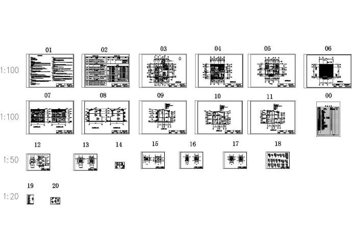 某地区豪华欧式别墅建筑详细设计施工方案CAD图纸_图1