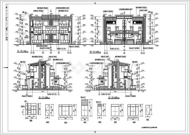 苏州市某别墅建筑详细设计施工方案CAD图纸-图二
